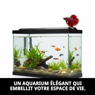 Aquarium en Verre Noir 20 L - Parfait pour vos poissons 2