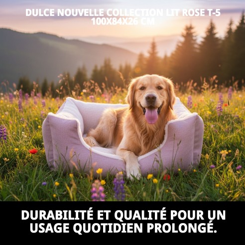 Coussin Rose DULCE Nouvelle Collection T-5 100x84x26 cm pour Animaux de Compagnie