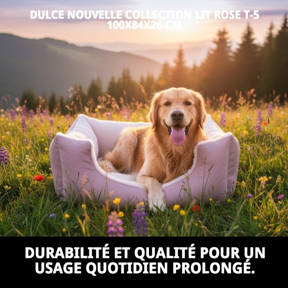 Coussin Rose DULCE Nouvelle Collection T-5 100x84x26 cm pour Animaux de Compagnie