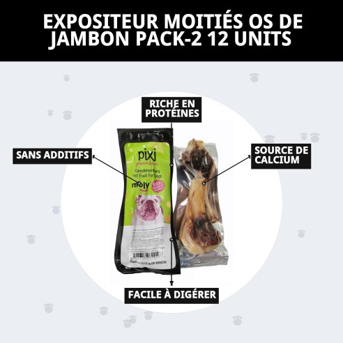 Support Médias Os de Jambon Pack 2 pour Chiens