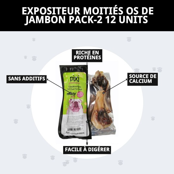 Support Médias Os de Jambon Pack 2 pour Chiens