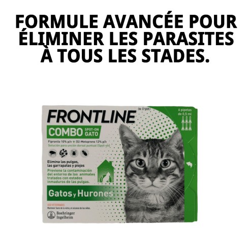 Frontline Combo Chats : Efficacité en 6 Pipettes Antiparasitaires