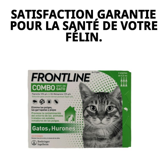 Frontline Combo Chats : Efficacité en 6 Pipettes Antiparasitaires