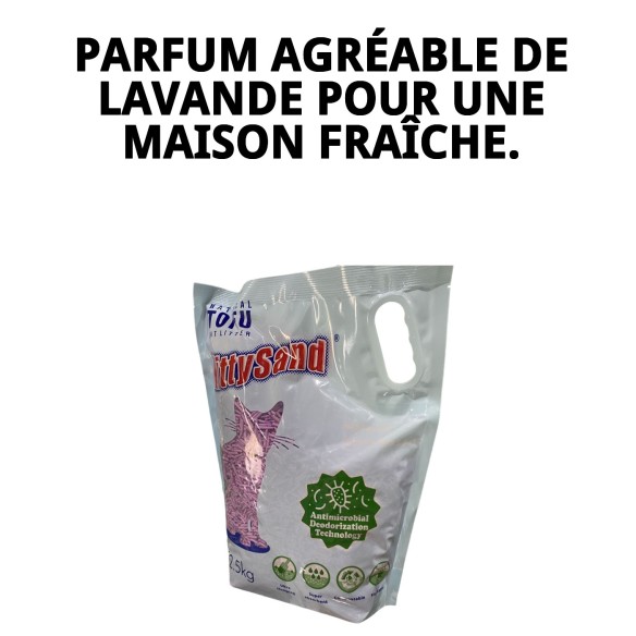 Litière Tofu Lavande 2,5 kg : Écologique et Sans Odeur pour Chats