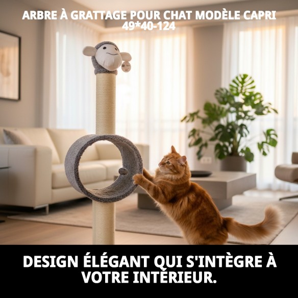 Griffoir pour Chat Capri 124 cm - Design Exclusif et Amusant