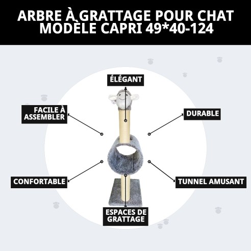 Griffoir pour Chat Capri 124 cm - Design Exclusif et Amusant