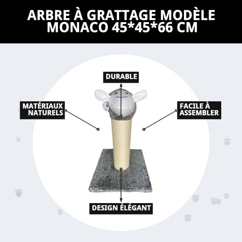 Griffoir pour chats modèle Monaco 45x45x66 cm élégant