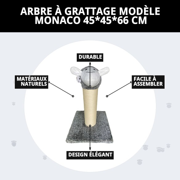 Griffoir pour chats modèle Monaco 45x45x66 cm élégant