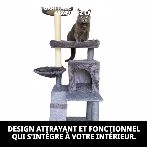 Arbre à Gratter pour Chat Paris 132 cm : Amusement et Confort