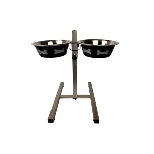 Gamelle pour chiens ajustable en hauteur, deux gamelles de 1,6 L Moly avec design exclusif.