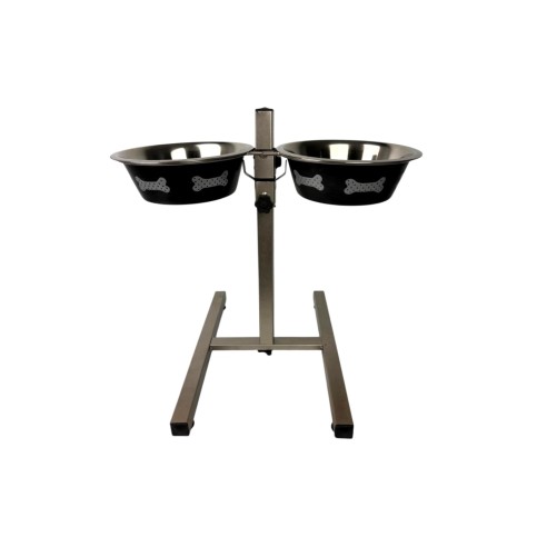 Gamelle pour chiens ajustable en hauteur, deux gamelles de 1,6 L Moly avec design exclusif.