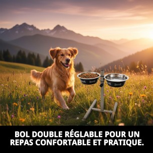 Gamelle pour chiens ajustable en hauteur, deux gamelles de 1,6 L Moly avec design exclusif. 2