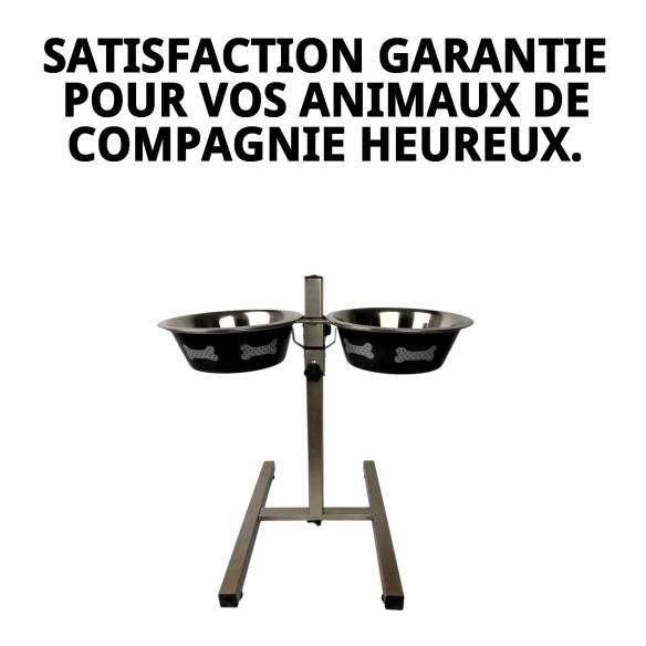 Gamelle pour chiens ajustable en hauteur, deux gamelles de 1,6 L Moly avec design exclusif.