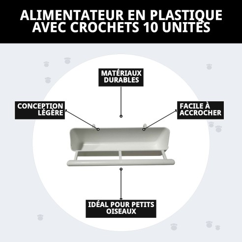 GAMELLE À CROCHET EN PLASTIQUE 10 UNITÉS