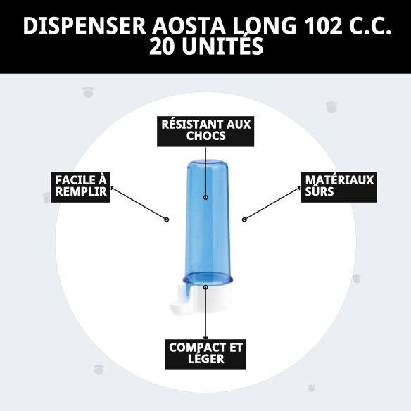 DISPENSER AOSTA LONG 102 C.C. 20 UNITÉS