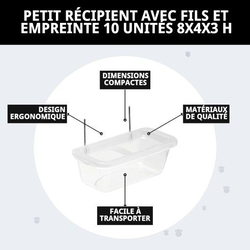 Petite Gamelle avec Fils et Empreinte - 10 Unités 8x4x3 cm