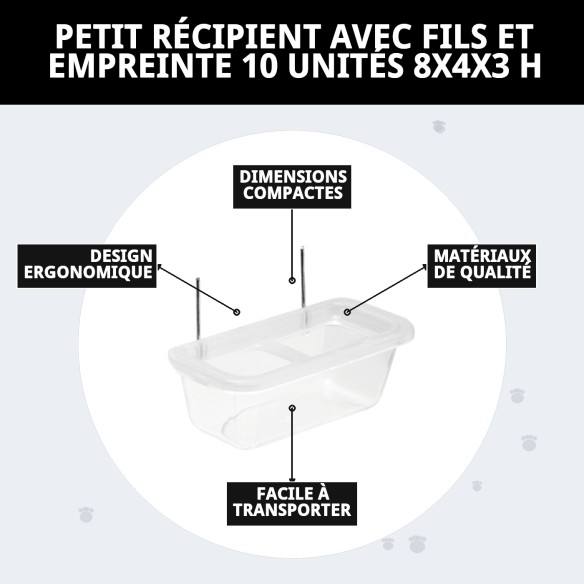 Petite Gamelle avec Fils et Empreinte - 10 Unités 8x4x3 cm