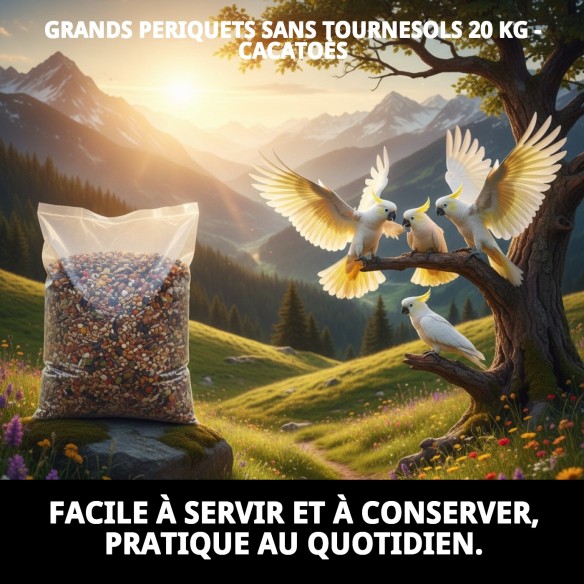 Grands Perruches Sans Tournesols 20 kg pour Cacatoès