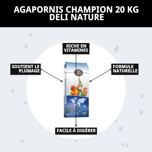 Agapornis Champion 20 kg Deli Nature - Alimentation Premium