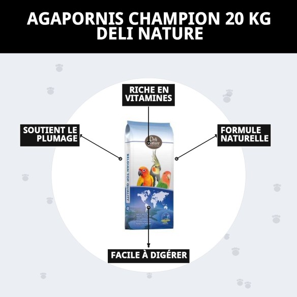 Agapornis Champion 20 kg Deli Nature - Alimentation Premium