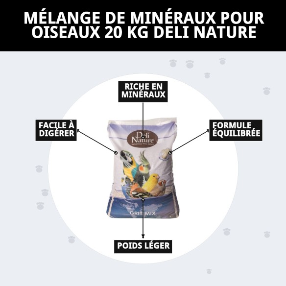 Mélange de Minéraux pour Oiseaux 20 kg Deli Nature