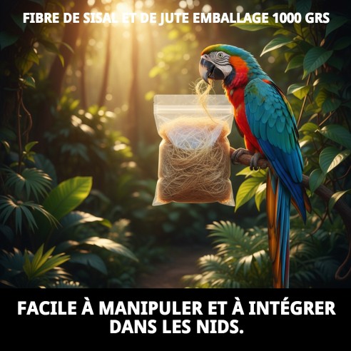 Fibre de sisal et de jute 1000g pour nids d'oiseaux