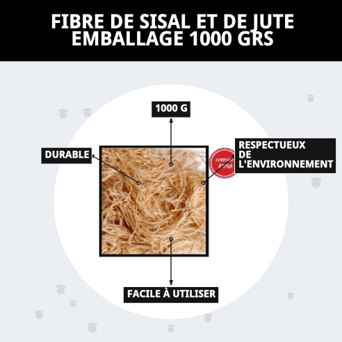 Fibre de sisal et de jute 1000g pour nids d'oiseaux