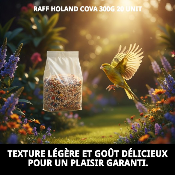 Pâte d'élevage RAFF Holland Cova 300g pour oiseaux en cage.