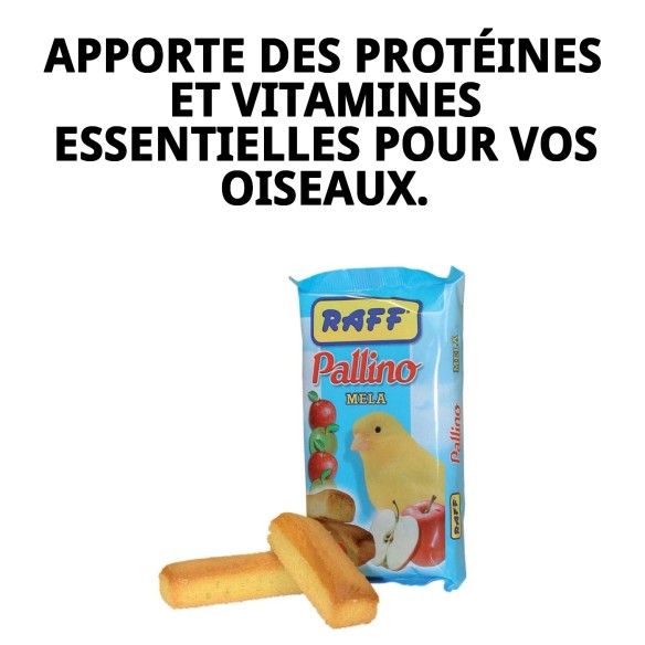 Bizcochos RAFF PALLINO MELA-5 : En-cas sain pour oiseaux.