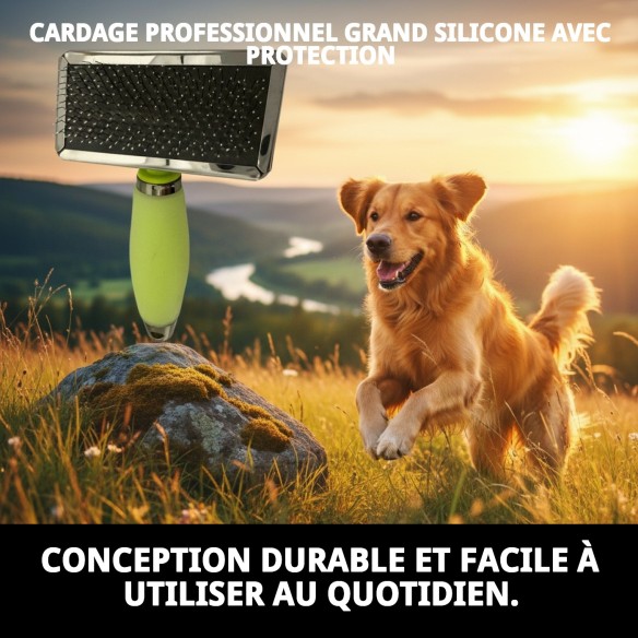 Brosse Professionnelle Grande en Silicone pour Chiens et Chats