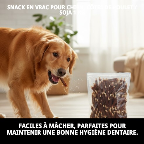 Snack Naturel pour Chiens au Poulet et Soja - 1 KG