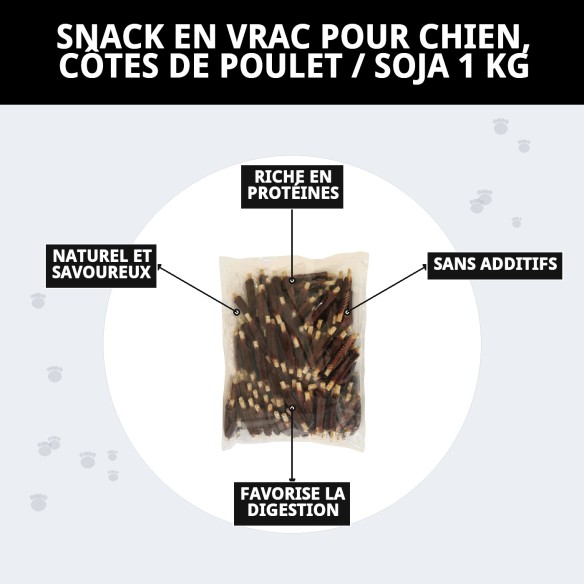 Snack Naturel pour Chiens au Poulet et Soja - 1 KG