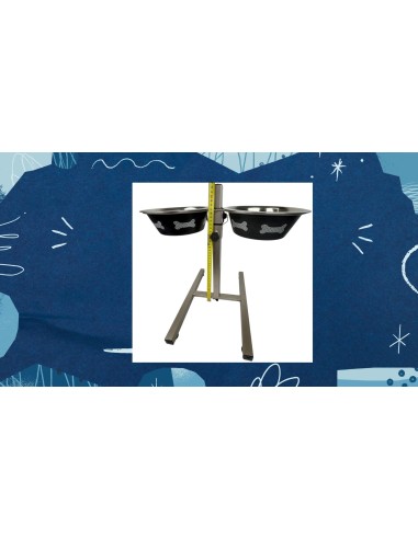 Comedero Doble Regulable en Altura para Perros – 2 Cuencos de 1.55 L (22 cm) Moly - 