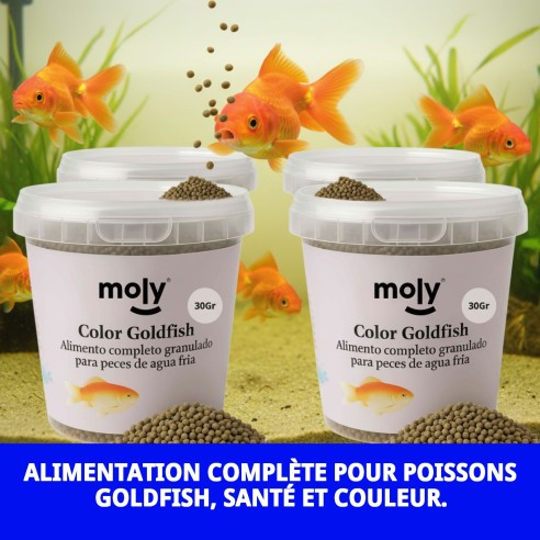 Nourriture Granulée Moly Goldfish Color 30g pour Poissons