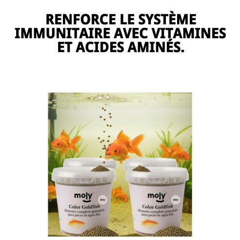 Nourriture Granulée Moly Goldfish Color 30g pour Poissons