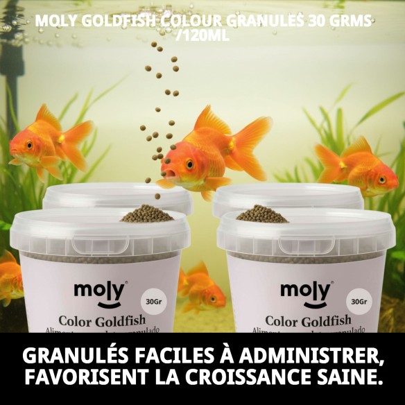 Nourriture Granulée Moly Goldfish Color 30g pour Poissons