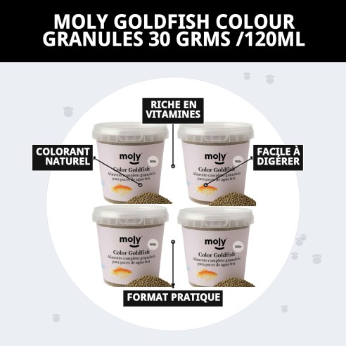 Nourriture Granulée Moly Goldfish Color 30g pour Poissons