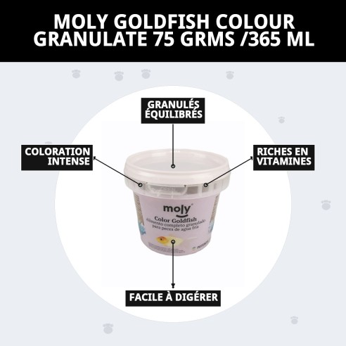 Moly Goldfish Color 75g : Nourriture pour poissons vibrants