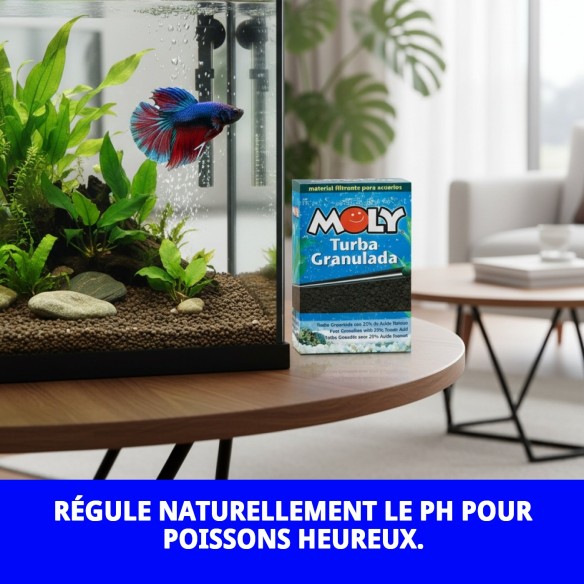 Moly Tourbe Granulée 325g pour Aquariums et Filtration