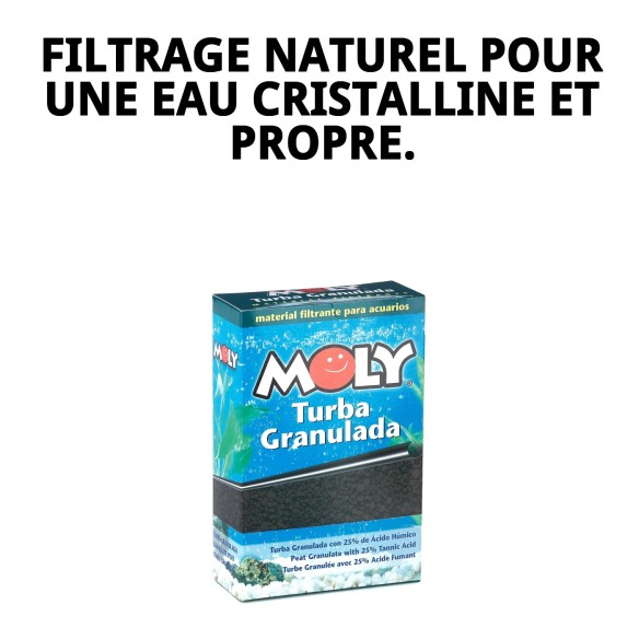 Moly Tourbe Granulée 325g pour Aquariums et Filtration