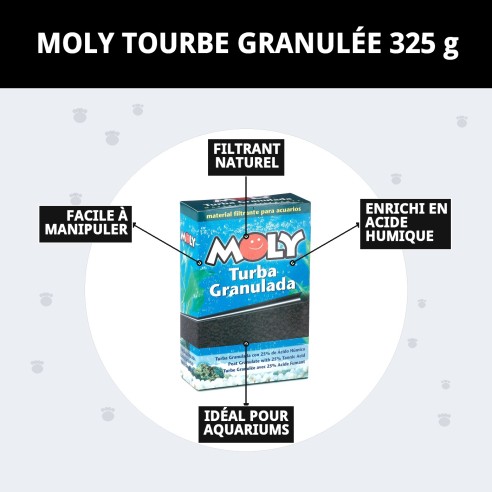 Moly Tourbe Granulée 325g pour Aquariums et Filtration
