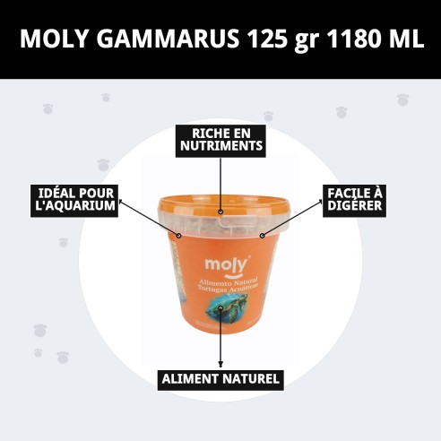 Nourriture Gammarus pour tortues et poissons - 125 gr 1180 ML