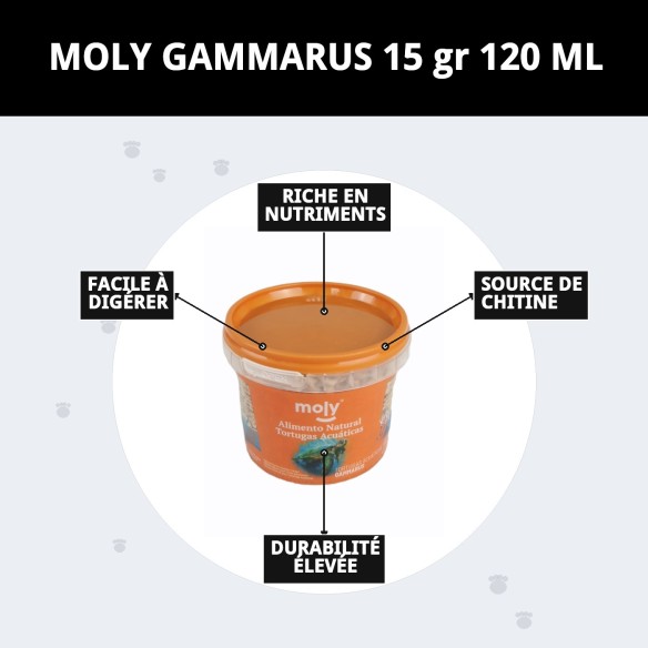 Nourriture Gammarus pour tortues et poissons - 15g 120ml