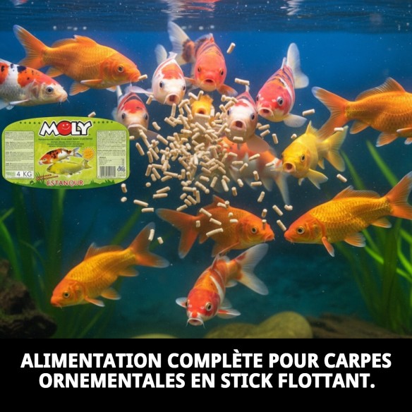 Moly Étang Bâtonnets 4 kg: Nourriture Professionnelle pour Poissons