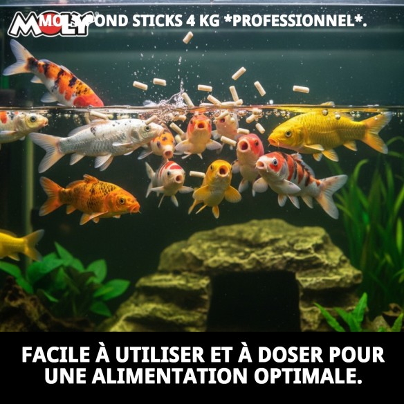Moly Étang Bâtonnets 4 kg: Nourriture Professionnelle pour Poissons
