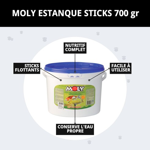 Moly Étang Bâtonnets 700g: Alimentation Idéale pour Poissons
