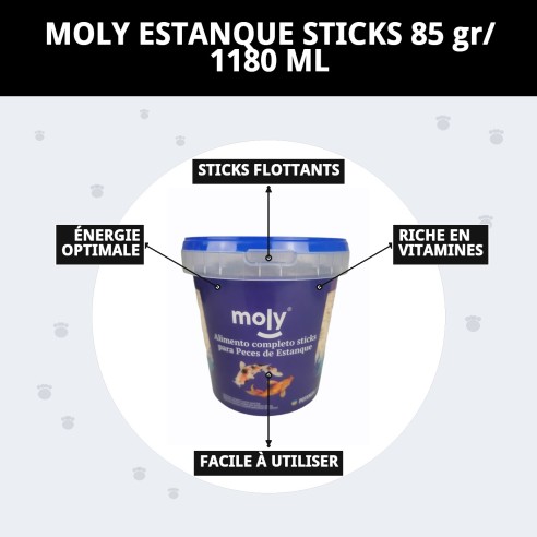 Bâtonnets Moly Pond 85g - Nourriture Idéale pour les Poissons Koi