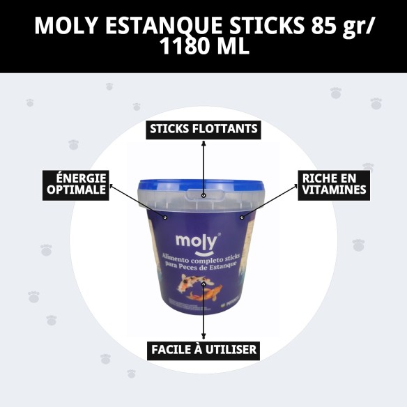 Bâtonnets Moly Pond 85g - Nourriture Idéale pour les Poissons Koi