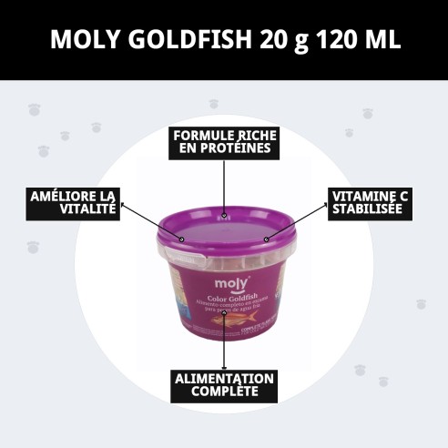 Moly Goldfish 20g: Nourriture Premium pour Poissons d'Aquarium