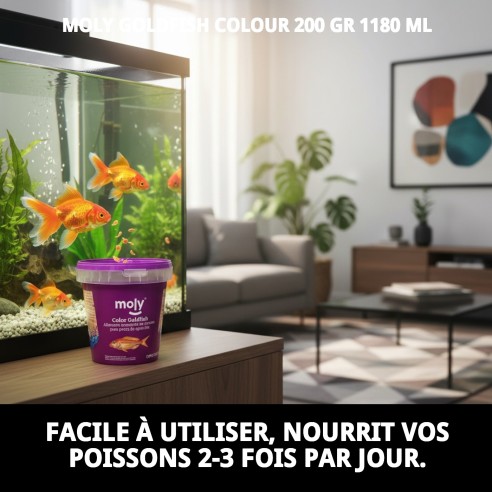Nourriture Moly Goldfish Color 200g pour des poissons vibrants